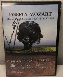 Deeply Mozart Piano Concertos KV 449 & KV 488 Francesco Attesti Signed HD DVD  - Foto 1 di 2