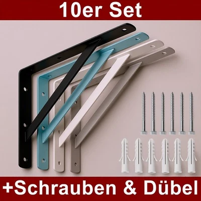 Schwerlastkonsole 10er Set -  Regalwinkel Massiv Schwerlastträger für Wandregal - Bild 1 von 4