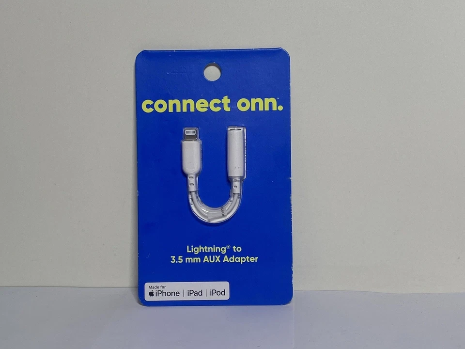 Onn 3.5MM To Lightning Audio Adapter Connects Devices w/ 3.5MM MFi-Certified - Image 1 of 1