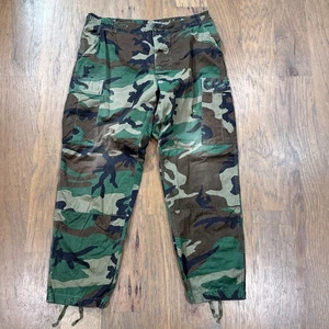 Vintage US Military Pants Mens L Woodland Camo Ripstop Hot Weather Combat Cargo - Picture 1 of 16