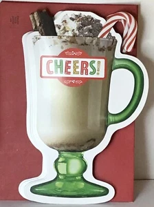 4 Hallmark HOT CHOCOLATE TODDIES DRING CANDY CANE CHEERS Christmas Greeting Card - Picture 1 of 2