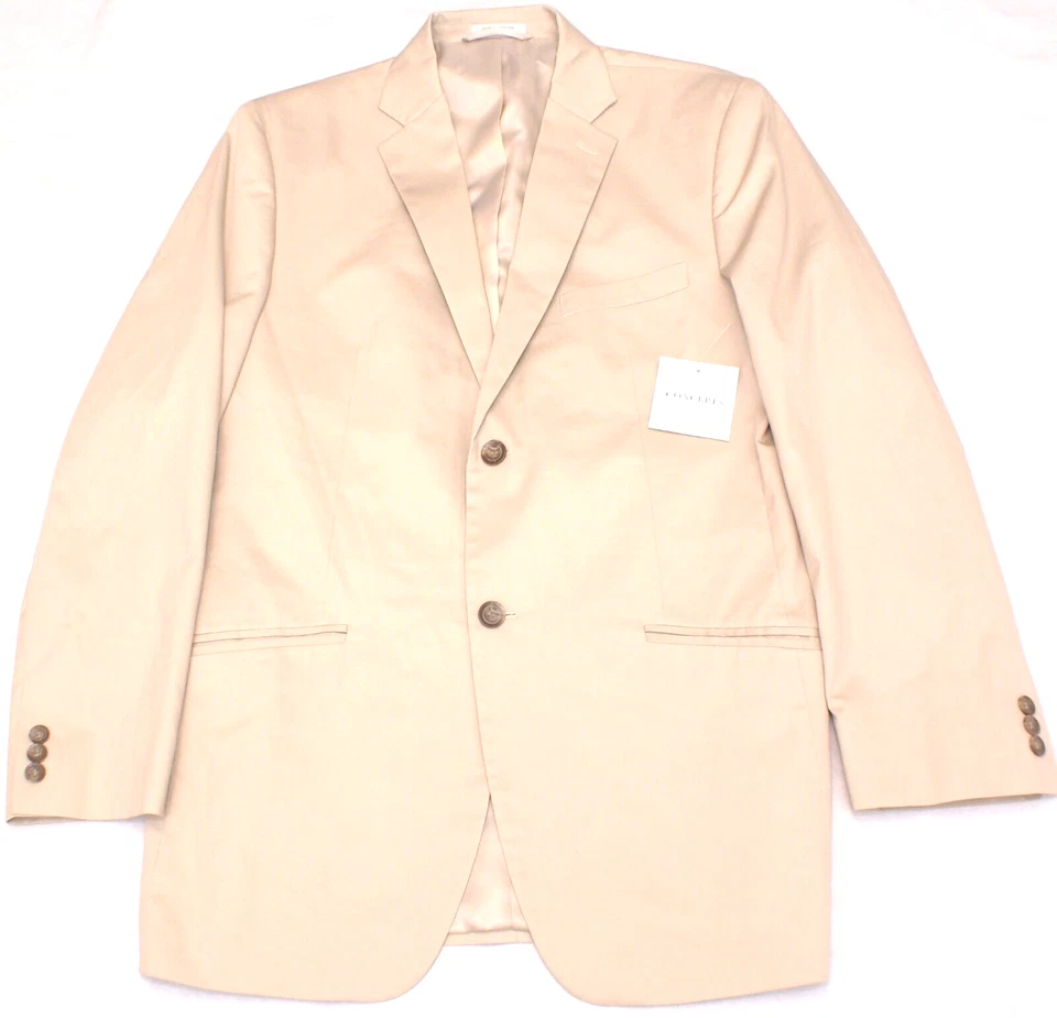 NUEVA Chaqueta Blazer Para Hombres Concepts by Caliborne Informal Algodón Caqui Beige, Mediana Foto 1 de 3