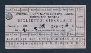 VINTAGE AZIENDA COMUN. NAVIG. INTERNA LAGUN. VENICE ITALY WATER TAXI TICKET - Bild 1 von 2