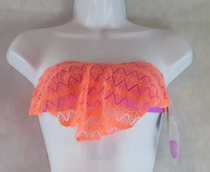 Hula Honey New Junior Women's Crochet Flounce Bikini Top Swimsuit - Picture 1 of 6