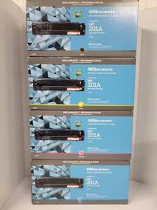 Lot of 4 - Office Depot Reman Toner Cartridge Replacement For HP 201A *read* - Picture 1 of 3