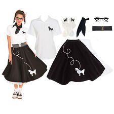 Hip Hop 50s Shop Womens 7 pc Poodle Skirt Halloween or Dance Costume Set