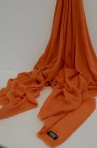 Tangerine Bright Orange Cashmere Scarf Shawl Stole Wrap Throw Pashmina Nepalese - Bild 1 von 5
