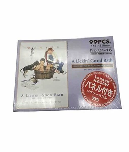 Norman Rockwell A Lickin’ Good Bath 99 Pcs Jigsaw Puzzle Yanoman - New Sealed - Picture 1 of 7
