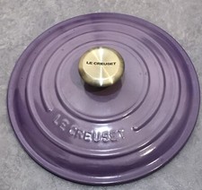 Couvercle Rond le Creuset En Fonte Émaillée Violet Pour Cocotte Casserole 24Cm