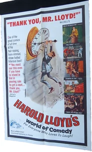 PÓSTER ORIGINAL DE LA PELÍCULA HAROLD LLOYD'S WORLD OF COMEDY 1962 27x41 - Imagen 1 de 3
