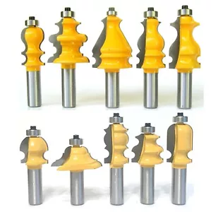10 pc 1/2" Shank Architectural Specialty Molding Router Bit set S - Picture 1 of 12