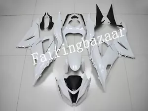 Fit for 2013-2018 ZX6R 636 Solid Pearl White ABS Plastic Injection Fairing Kit - Picture 1 of 7