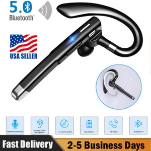 Wireless Bluetooth 5.1 Earpiece Headset Driving Trucker Earbuds Noise Cancelling - Picture 1 of 21
