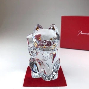 Baccarat Maneki Neko Lucky Fortune Cat Crear Cristal Limitado Japón Raro SIN USAR - Imagen 1 de 14