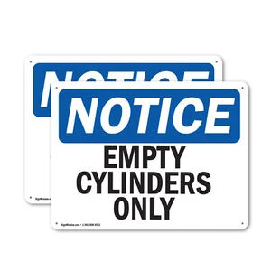 (2 Pack) Empty Cylinders Only OSHA Notice Sign Decal Metal Plastic - Picture 1 of 21