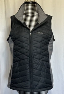 Columbia Omni Shield Puffer Vest Size L Womens Full Zip Insulated Black Gray NEW - Picture 1 of 7
