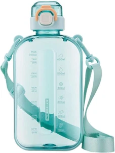 24 Unzen Flache Quadratische Wasserflasche Reiseflasche Tragbar BPA Frei Auslaufsicher Groß - Bild 1 von 12