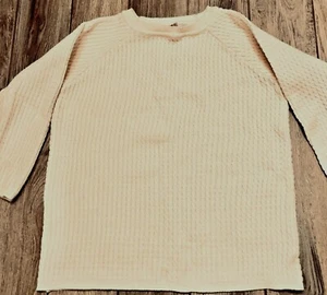 Prenda para el torso Liz Claiborne Liz Wear crema acanalada tejido mangas largas talla - Imagen 1 de 3