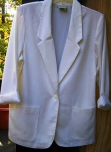 TR BENTLEY - WOMENS OFF WHITE 3/4 SLEEVE JACKET BLAZER - SIZE 11-12 - Picture 1 of 3