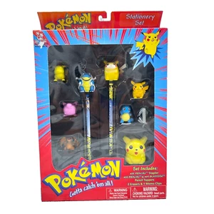 Vintage Pokemon Stationary Set New In Box Pencil Sharpener Eraser 90s Y2K NOS - Picture 1 of 12