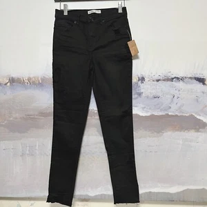 MUDD Skinny Ankle Jeans NWT Women Size 5 Black Grunge Distressed Patches Raw Hem - Picture 1 of 17