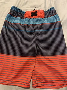 Cherokee Boy’s Swim Shorts Trunks Bathing Suit Orange Gray Blue Black Size Small - Picture 1 of 7