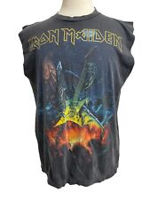 Vintage Distressed Iron Maiden Best of the Beast T-Shirt Size L Cut Off Sleeves