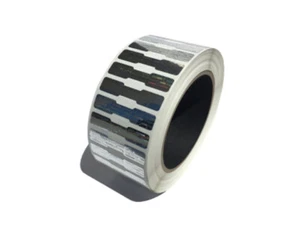 Tamper Evident Holographic Bright Silver Security Label Seal Sticker 1.75x0.375" - Picture 1 of 2