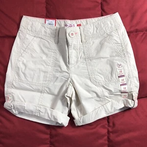 SO Shorts Girls 12 Beige Tan Utility Bermuda Cuffed Adjustable Waist Mid Rise - Picture 1 of 14