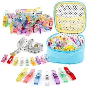 Sewing Clips 100 Pcs Quilting Clips 80 Small +20 Large Fabric Clips Assorted Col - Picture 1 of 8