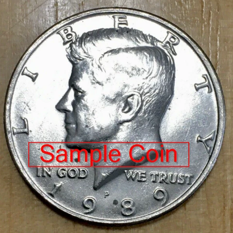 1989P John F Kennedy Half Dollar Coin Circulated *Free Shipping* Cover