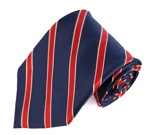 Nautica Men’s Repp Necktie Navy Blue Red Gold Stripe Tie 60”L 4”W - Picture 1 of 7
