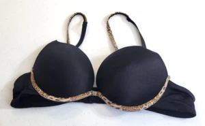 Native Intimates Underwire Push Up Bra Black Full Coverage Padded Size 36B - Picture 1 of 8