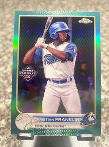 2022 Topps Pro Debut Chrome Aqua Refractor75/75 Christian Franklin #PDC-144