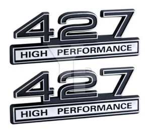 427 7.0 Liter Engine High Performance Emblems in Chrome & Black - 4" Long Pair - Picture 1 of 1