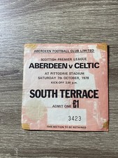 Aberdeen V Celtic Scottish Premier League 07/10/78 1978-79 Ticket Stub