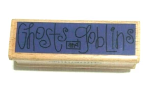 Studio G "Ghosts And Goblins" Halloween Rubber Stamp, Kolette Hall 1" X 3" NEW - Picture 1 of 7