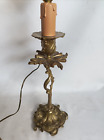 Ancienne petite lampe en bronze de style Louis XV / Rocaille en état de marche