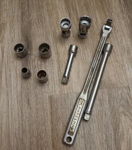 Vtg Craftsman V Series ⅜" Drive 10" Breaker Bar Various Sockets Flex & Extension - Picture 1 of 23