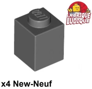 Lego 4x Brique Brick 1x1 gris foncé/dark bluish gray 3005 NEUF - Picture 1 of 1