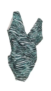 Vince Camuto Surplice Damen-Einteiler schwarz grün blau Größe 8 neu mit Etikett - Bild 1 von 5