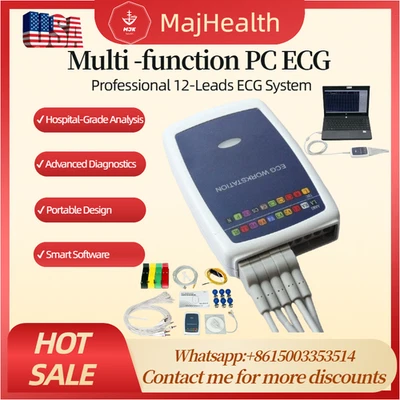 Máquina de ECG portátil basada en PC con 12 reposo de plomo 8000G envío desde almacén de EE. UU. Foto 1 de 4