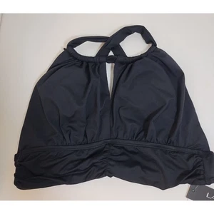 La Blanca Black Halter Tankini Swim Top Criss Cross Size 4 NWT $78 - Picture 1 of 7