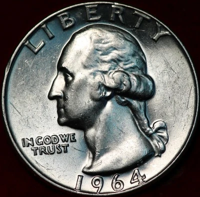 Uncirculated 1964-D Denver Mint Silver Washington Quarter - Image 1 of 2