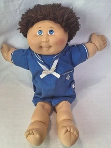 Cabbage Patch Kid CPK 25th Anniversary Doll Brown Hair Blue Eyes Sailor Outfit - Picture 1 of 6
