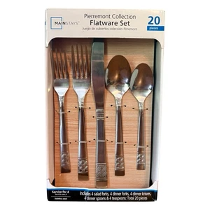 Cubiertos Mainstays Pierremont 20 piezas nuevos en caja - vajilla de acero inoxidable - Imagen 1 de 3
