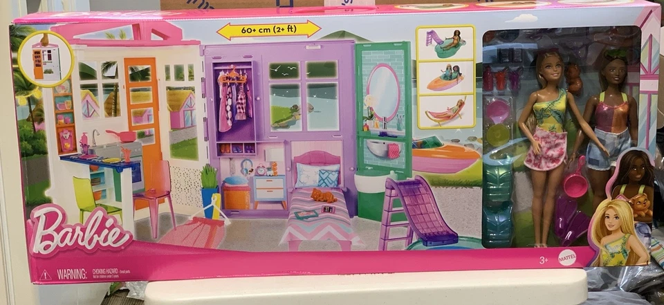Barbie Casa de Playa Juego Barco y 2 Muñecas Incluidas Más Un Lote De Accesorios Nuevo Foto 1 de 2