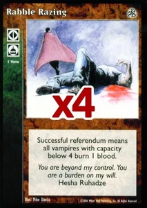 Lot of 4 cards: Rabble Razing [Third set] - VTES card - Imagen 1 de 2