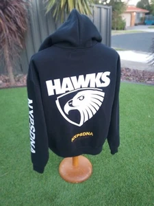 HAWTHORN HAWKS FC AFL NENA PASENDA NXP X AFL BLACK HOODY MEDIUM USED - Picture 1 of 20