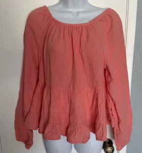 Wonder Nation Pink Coral Woven Babydoll Tiered Top Girl's XL (14-16) PLUS - Picture 1 of 12